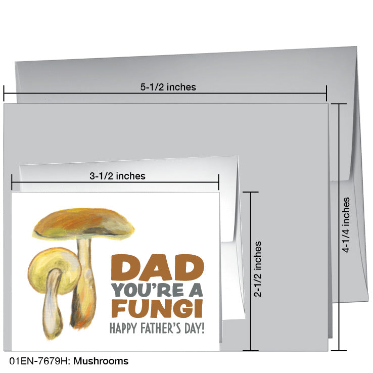Mushrooms, Greeting Card (7679H), Enclosure, printedcanvas.com