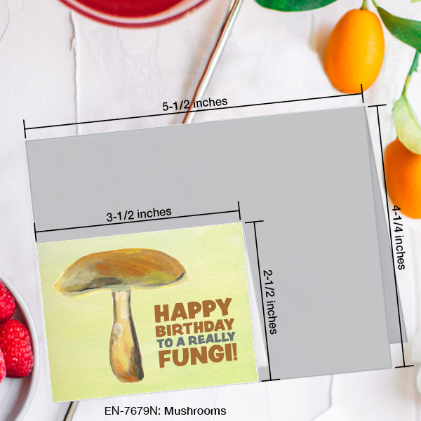 Mushrooms, Greeting Card (7679N), Enclosure, www.printedcanvas.com