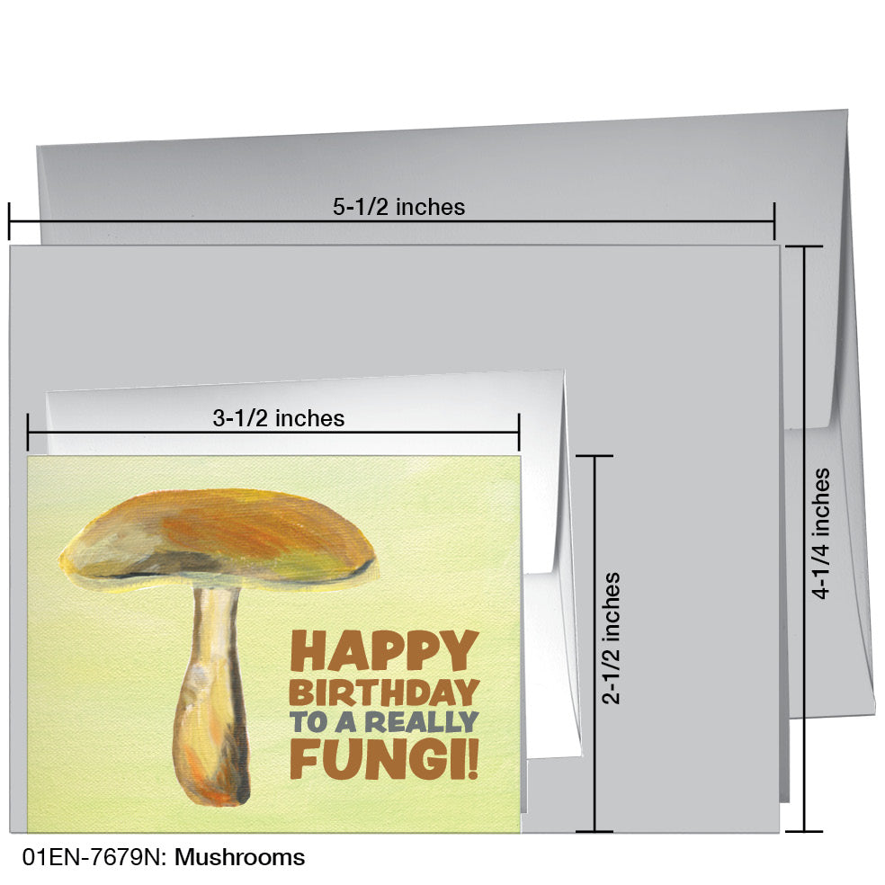 Mushrooms, Greeting Card (7679N), Enclosure, www.printedcanvas.com