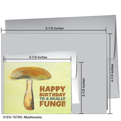 Mushrooms, Greeting Card (7679N), Enclosure, www.printedcanvas.com