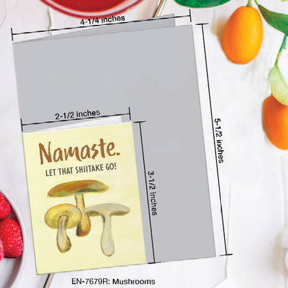 Mushrooms, Greeting Card (7679R), Enclosure, www.printedcanvas.com
