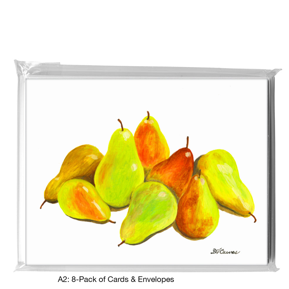 Eight Pears, Greeting Card (7683A), A2 8-Pack, printedcanvas.com