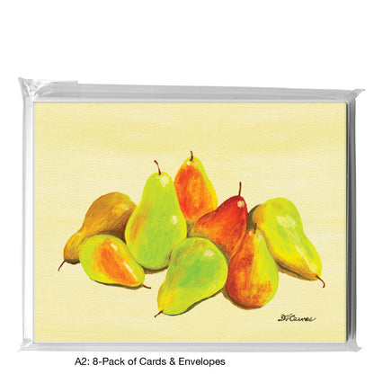 Eight Pears, Greeting Card (7683A), 8-Pack, www.printedcanvas.com