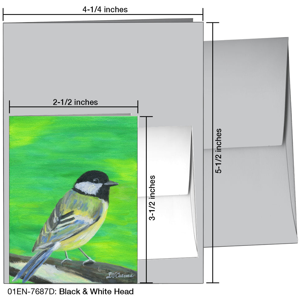 Black & White Head, Greeting Card (7687D), Enclosure, printedcanvas.com