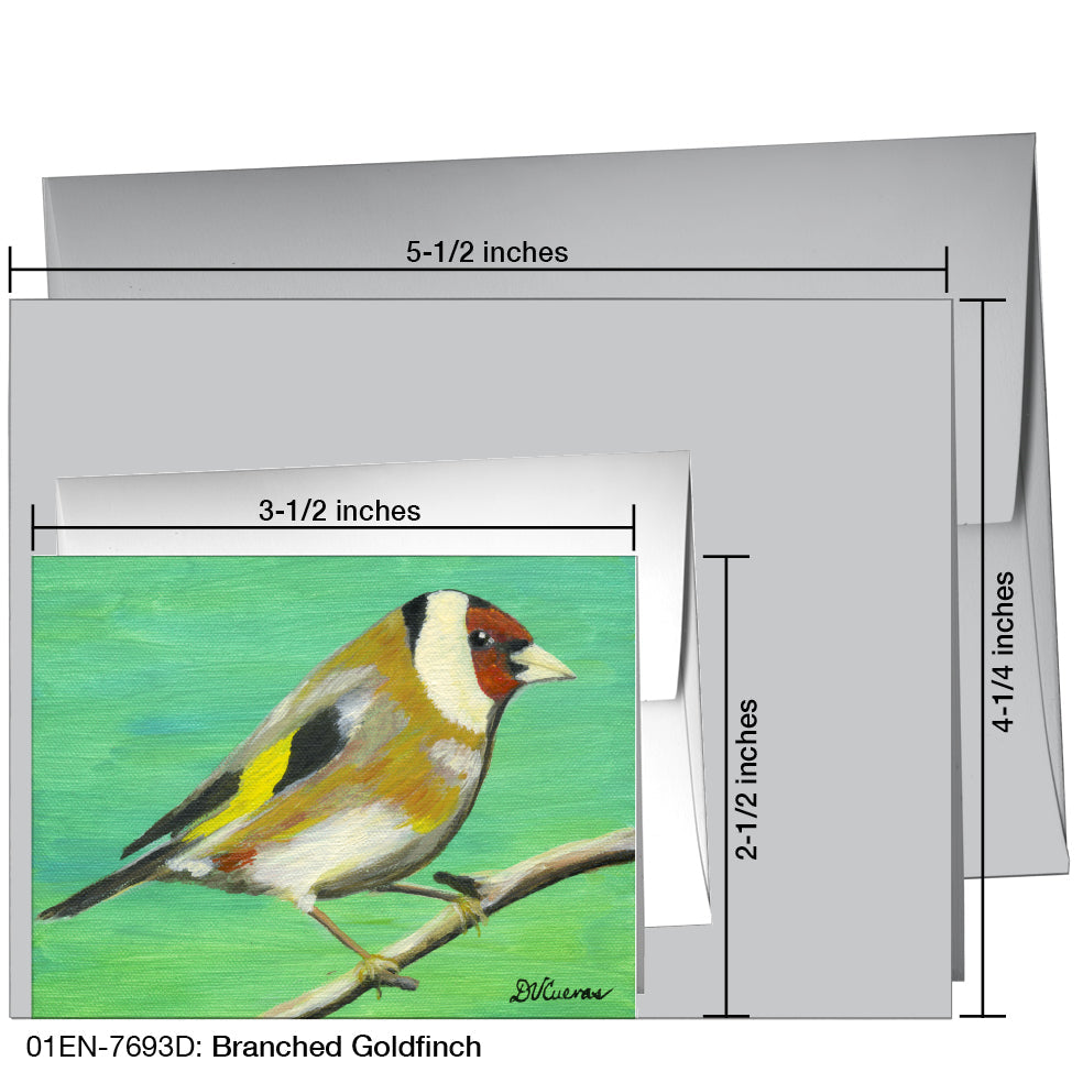 Branched Goldfinch, Greeting Card (7693D), Enclosure, printedcanvas.com