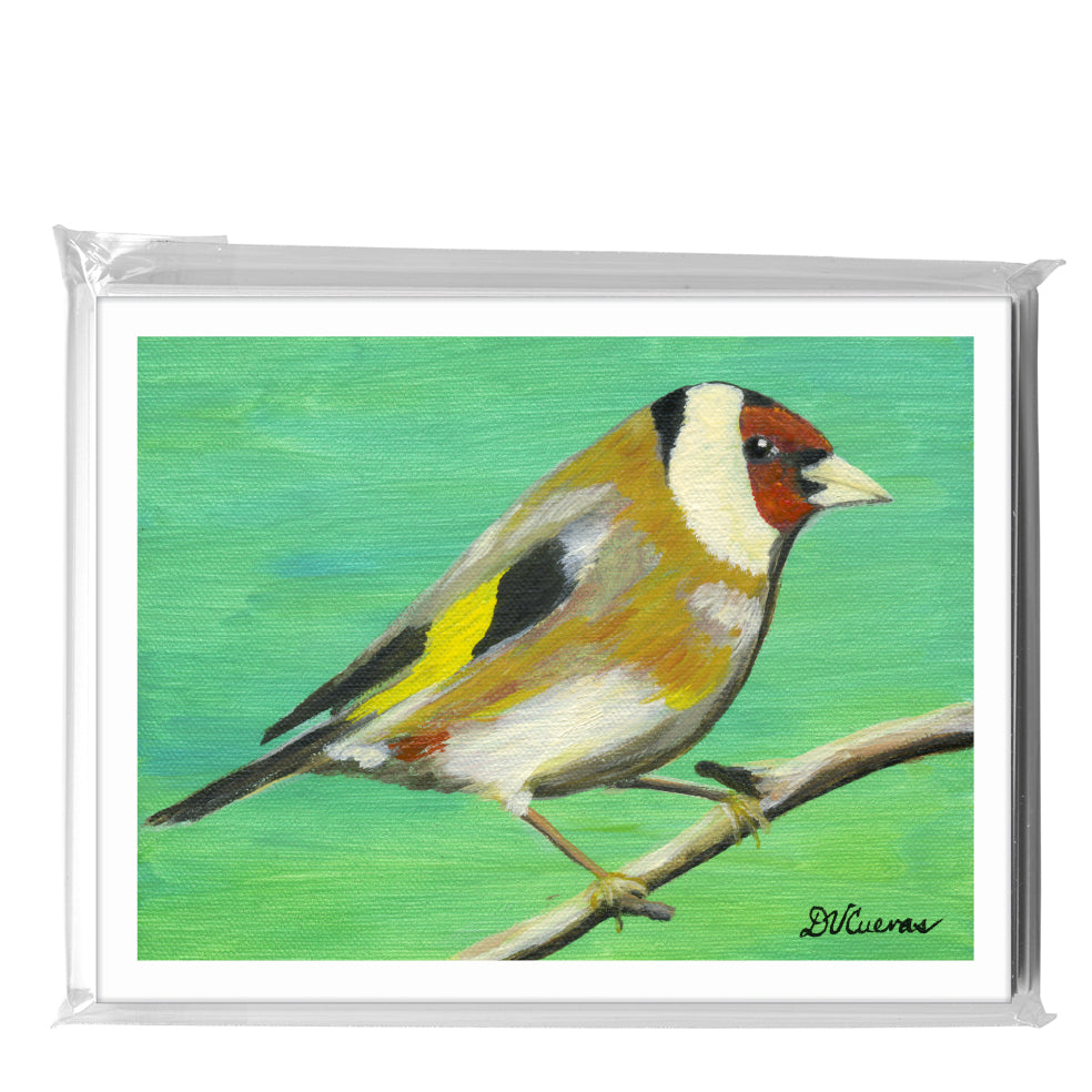 Branched Goldfinch, Greeting Card (7693D), A2 8-Pack, printedcanvas.com