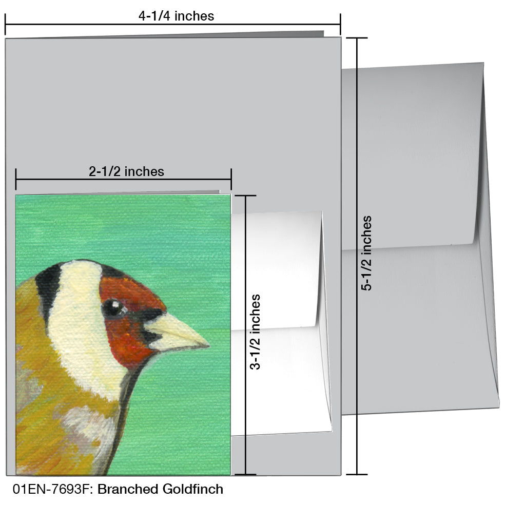 Branched Goldfinch, Greeting Card (7693F), Enclosure, printedcanvas.com