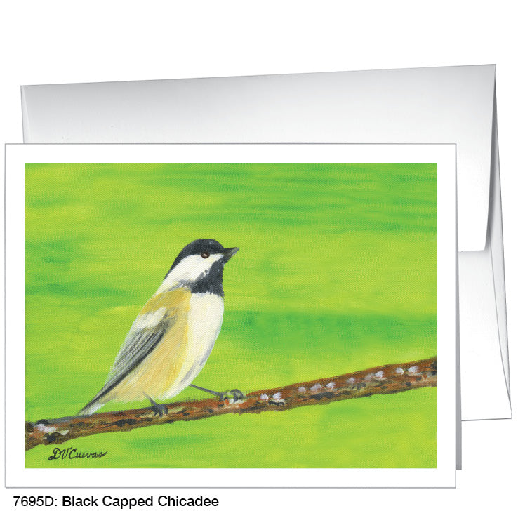 Black Capped Chickadee, Greeting Card (7695D), A2, printedcanvas.com