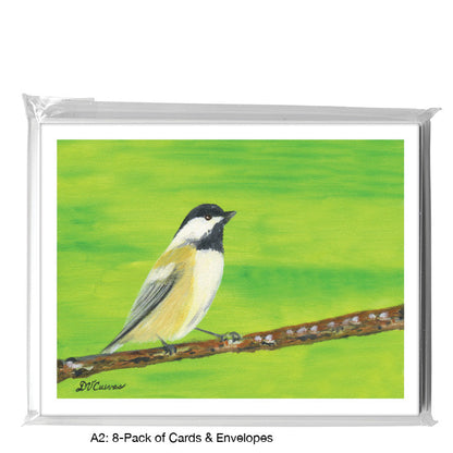 Black Capped Chickadee, Greeting Card (7695D), A2 8-Pack, printedcanvas.com