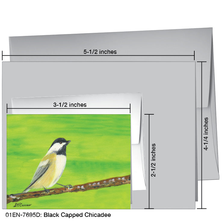 Black Capped Chickadee, Greeting Card (7695D), Enclosure, printedcanvas.com
