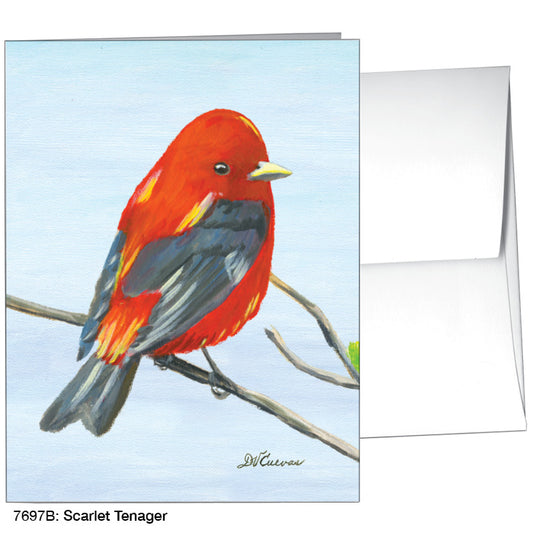 Scarlet Tenager, Greeting Card (7697B), A2 Card, printedcanvas.com