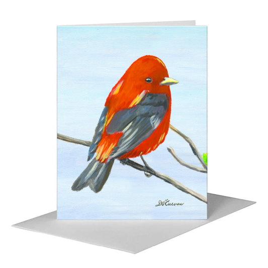 Scarlet Tenager, Greeting Card (#7697B) A2 Card Front, www.printedcanvas.com