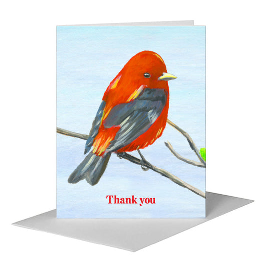 Scarlet Tenager, Greeting Card (#7697D) A2 Card Front, www.printedcanvas.com