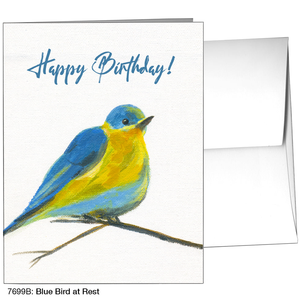 Blue Bird At Rest, Greeting Card (7699B), A2, printedcanvas.com