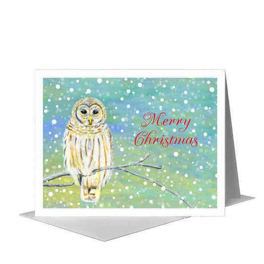 Barred Owl, Greeting Card (#7701G) A2 Card Front, www.printedcanvas.com