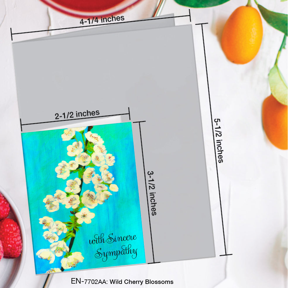 Wild Cherry Blossoms, Greeting Card (#7702AA)