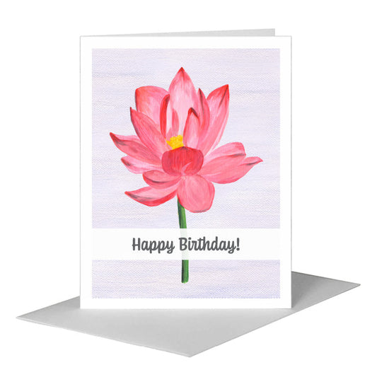 Lotus Blossom, Greeting Card (#7707AA) A2 Card Front, www.printedcanvas.com