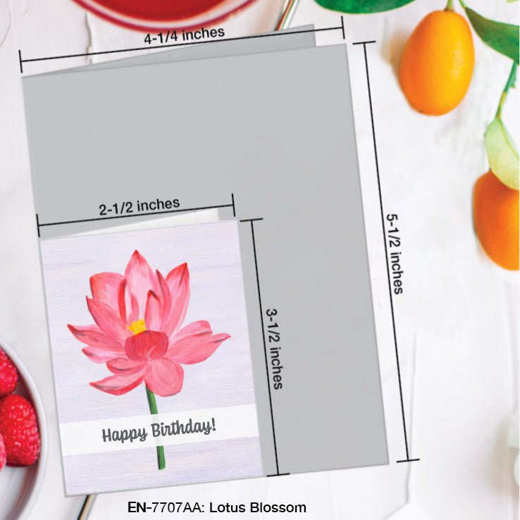 Lotus Blossom, Greeting Card (7707AA), Enclosure, www.printedcanvas.com