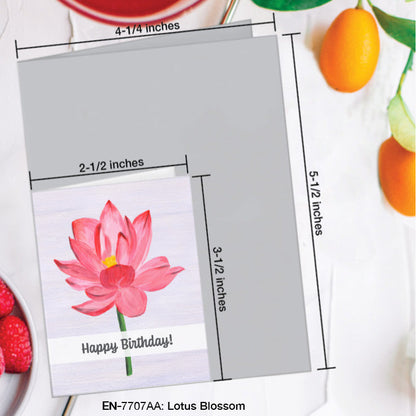 Lotus Blossom, Greeting Card (7707AA), Enclosure, www.printedcanvas.com