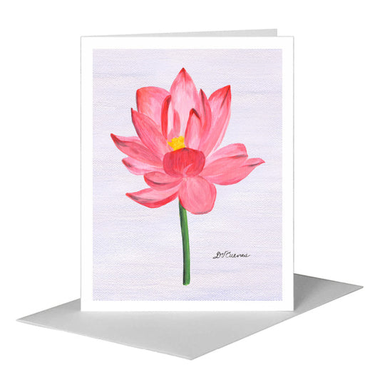 Lotus Blossom, Greeting Card (#7707H) A2 Card Front, www.printedcanvas.com