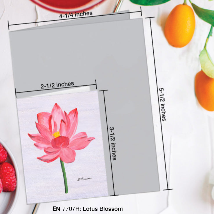 Lotus Blossom, Greeting Card (7707H), Enclosure Card, www.printedcanvas.com