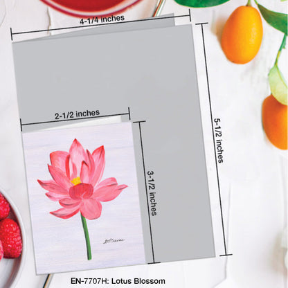 Lotus Blossom, Greeting Card (7707H), Enclosure Card, www.printedcanvas.com