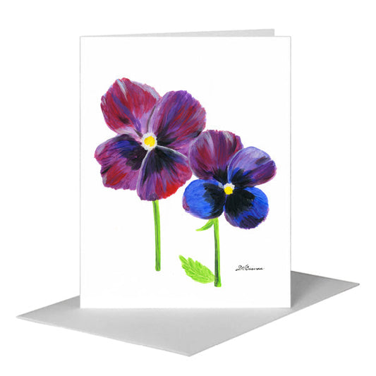 Pair of Pansies, Greeting Card (#7708C) A2 Card Front, www.printedcanvas.com