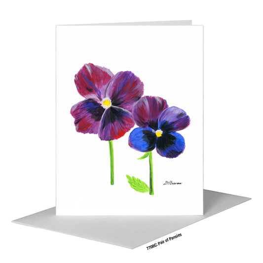 Pair of Pansies, Greeting Card (#7708C), A2 Card Front, www.printedcanvas.com