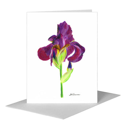 Deep Purple Iris, Greeting Card (#7710A) A2 Card Front, www.printedcanvas.com