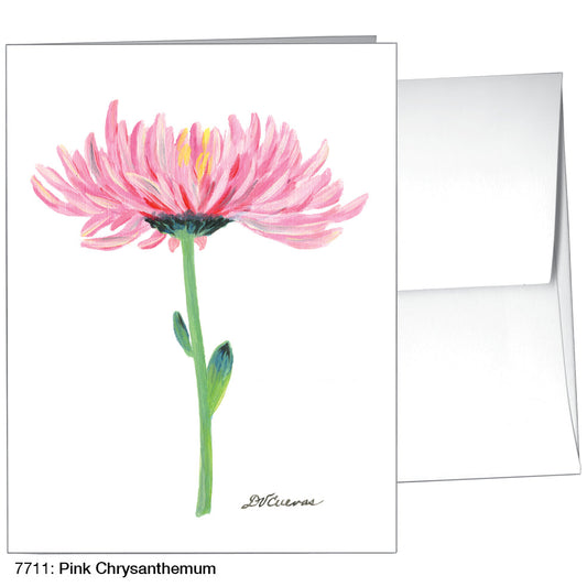 Pink Chrysanthemum, Greeting Card (7711B), A2 Card Front, www.printedcanvas.com