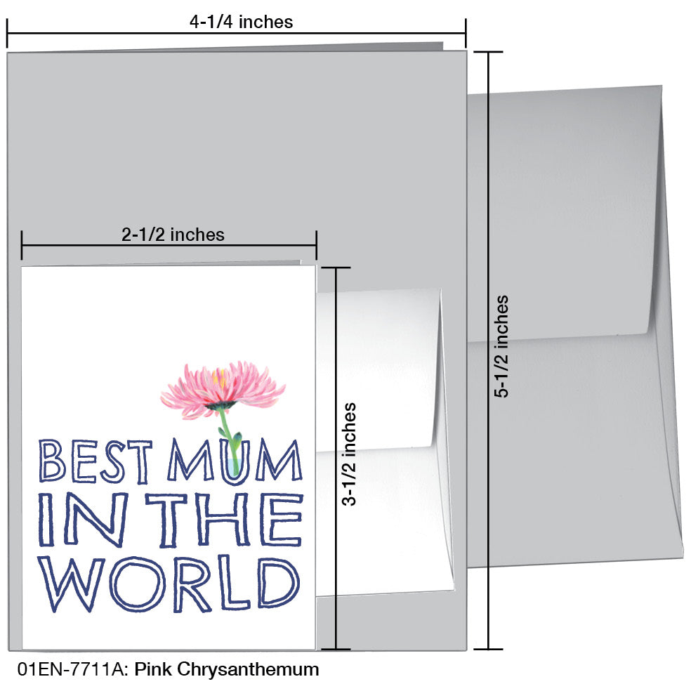 Pink Chrysanthemum, Greeting Card (7711A), Enclosure, printedcanvas.com