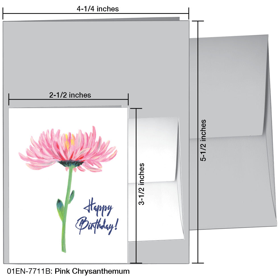 Pink Chrysanthemum, Greeting Card (7711B)