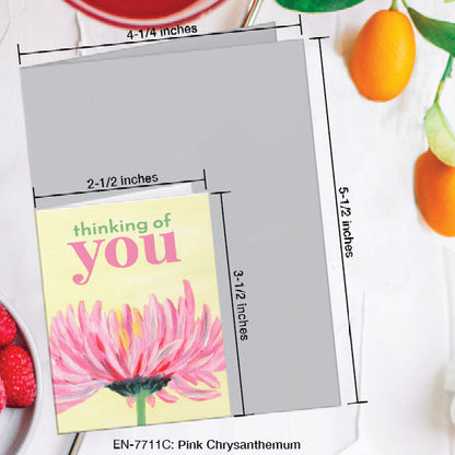 Pink Chrysanthemum, Greeting Card (7711C), Enclosure, www.printedcanvas.com