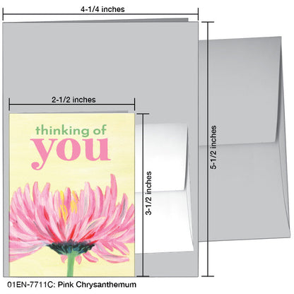 Pink Chrysanthemum, Greeting Card (7711C), Enclosure Card, www.printedcanvas.com