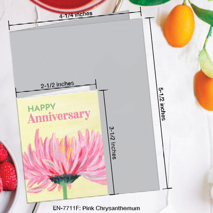 Pink Chrysanthemum, Greeting Card (7711F), Enclosure, www.printedcanvas.com