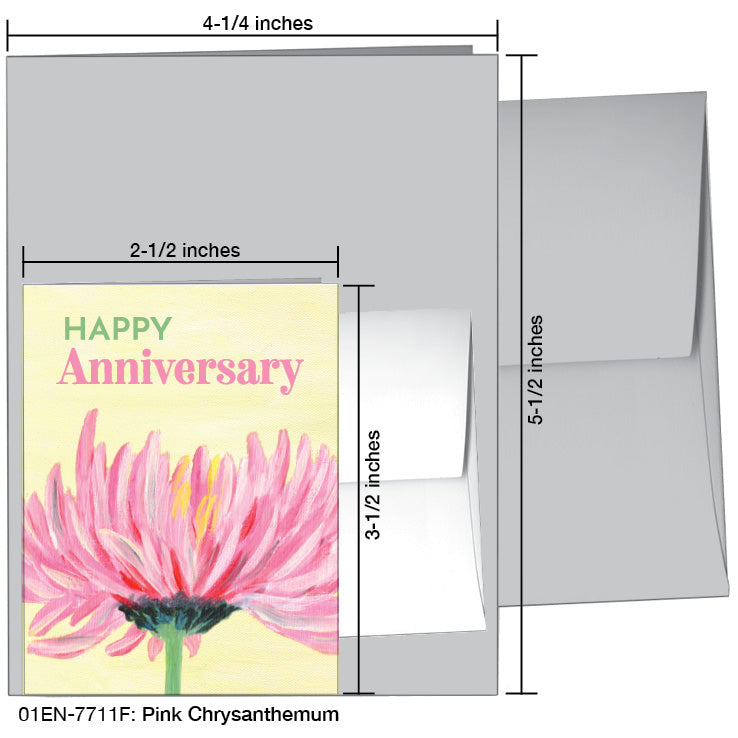 Pink Chrysanthemum, Greeting Card (7711F), Enclosure, www.printedcanvas.com