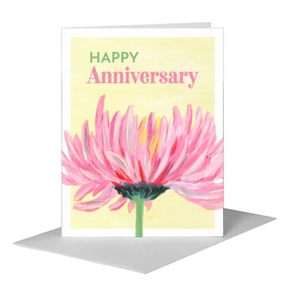 Pink Chrysanthemum, Greeting Card (#7711F), A2 Card Front, www.printedcanvas.com