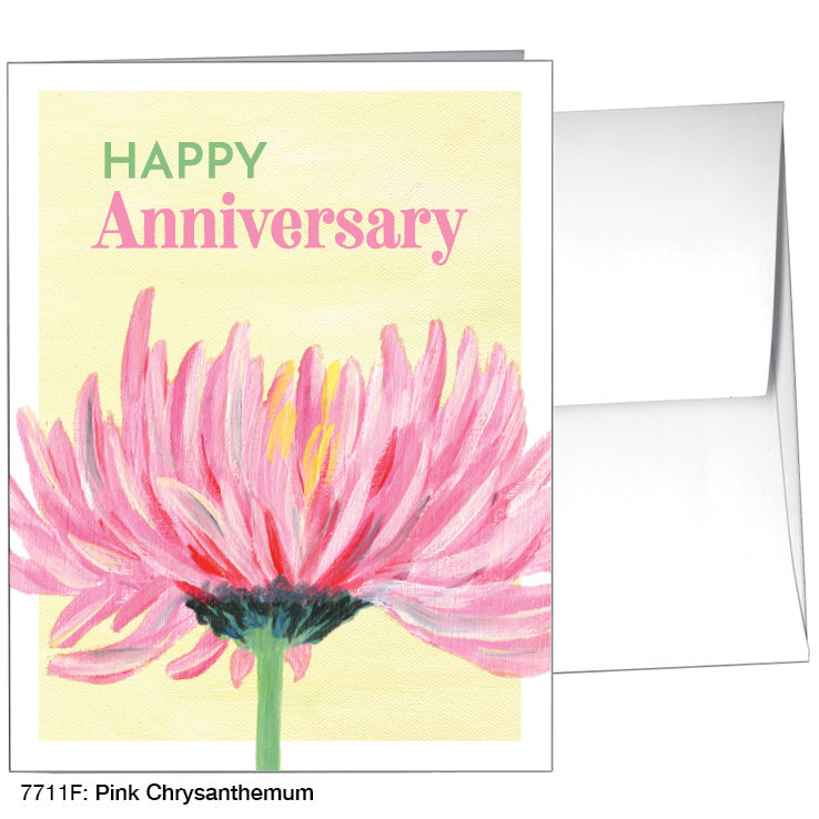 Pink Chrysanthemum, Greeting Card (7711F), A2 Card, www.printedcanvas.com