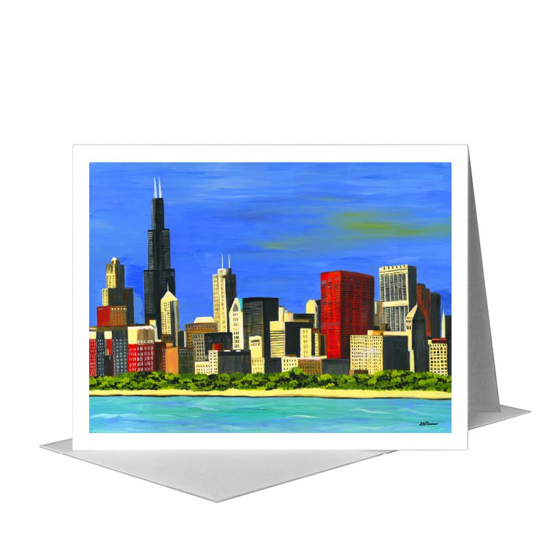 Lakefront, Chicago, Greeting Card (#7379A) A2 Card Front, www.printedcanvas.com