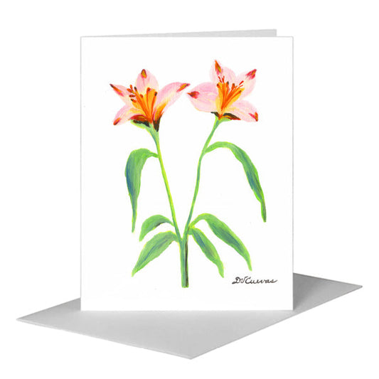 Peruvian Lily, Greeting Card (#7718A) A2 Card Front, www.printedcanvas.com