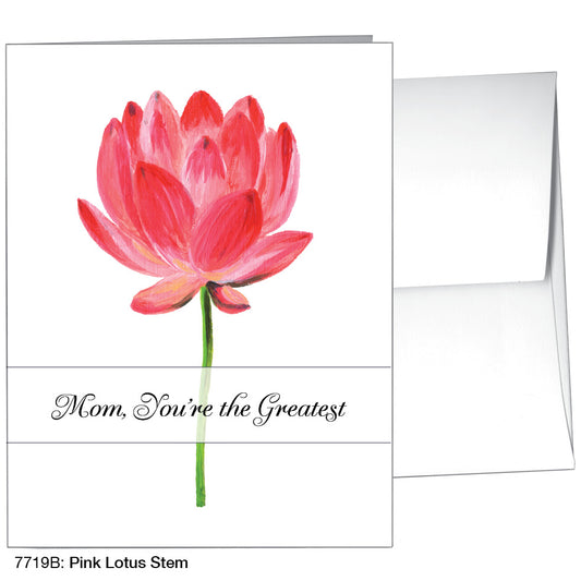Pink Lotus Stem, Greeting Card (7719B)