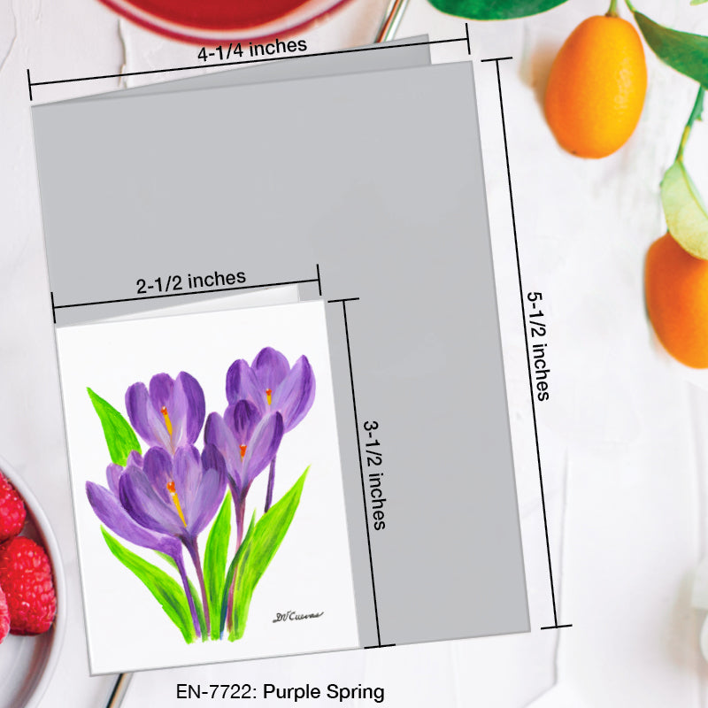 Purple Spring, Greeting Card (7722A), Enclosure Card, www.printedcanvas.com