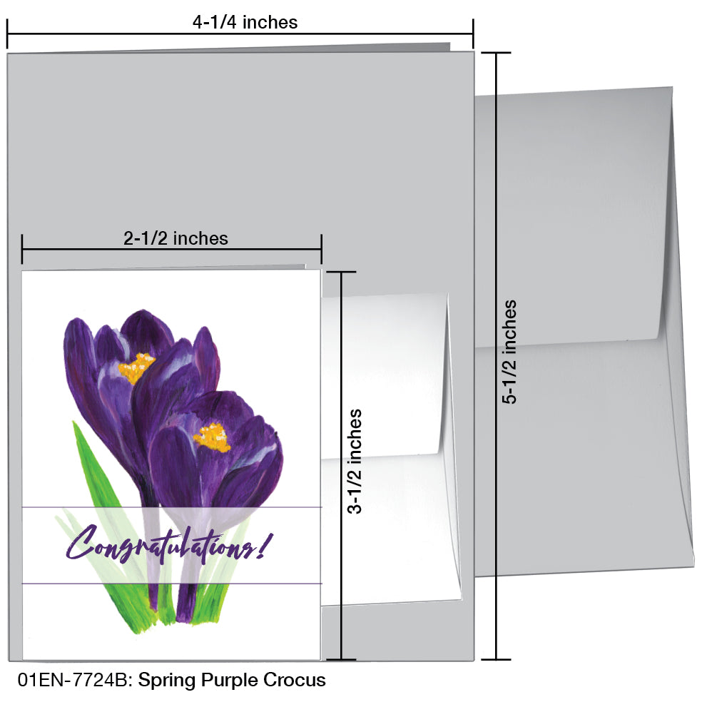 Spring Purple Crocus, Greeting Card (7724B)