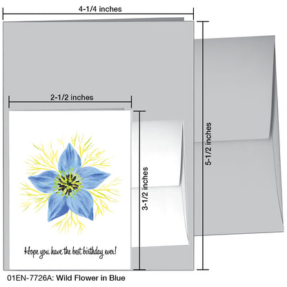 Wild Flower In Blue, Greeting Card (7726)