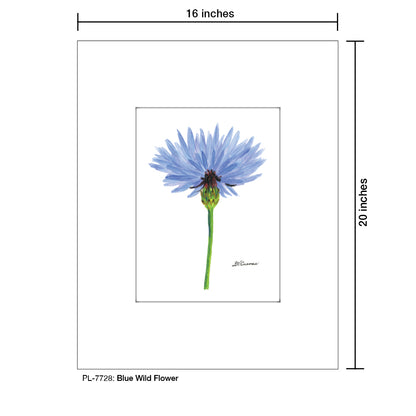 Blue Wild Flower Stem, Print (#7728)