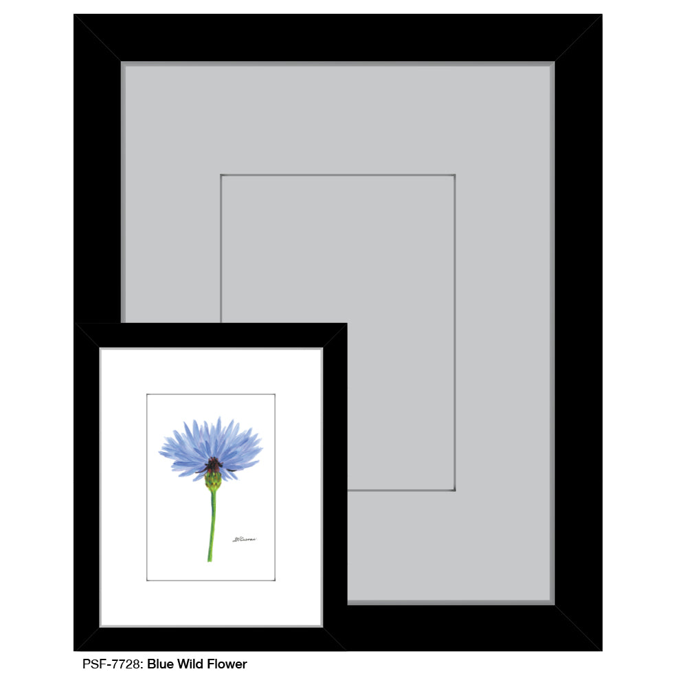 Blue Wild Flower Stem, Print (#7728)