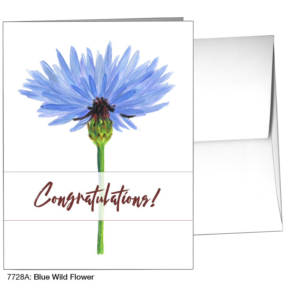 Blue Wild Flower Stem, Greeting Card (7728A)