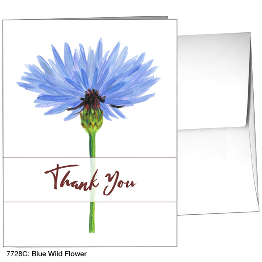 Blue Wild Flower Stem, Greeting Card (7728C)