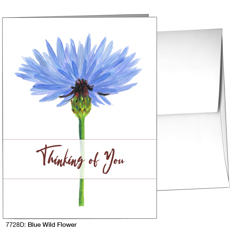 Blue Wild Flower Stem, Greeting Card (7728D)