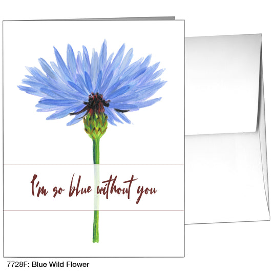 Blue Wild Flower Stem, Greeting Card (7728F)